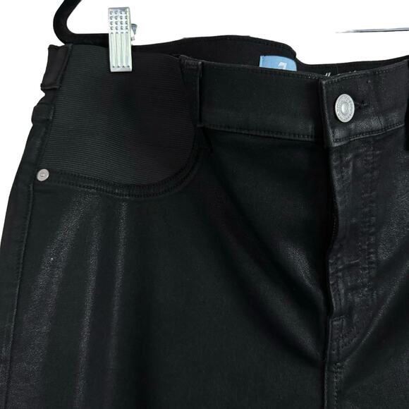7 For All Mankind B(Air) Ankle Skinny Maternity Jeans in Coated Black Size 31 - Picture 6 of 14